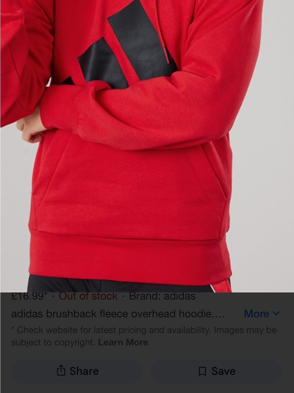 adidas Red  or light blue Hoodie with Black Logo Print new